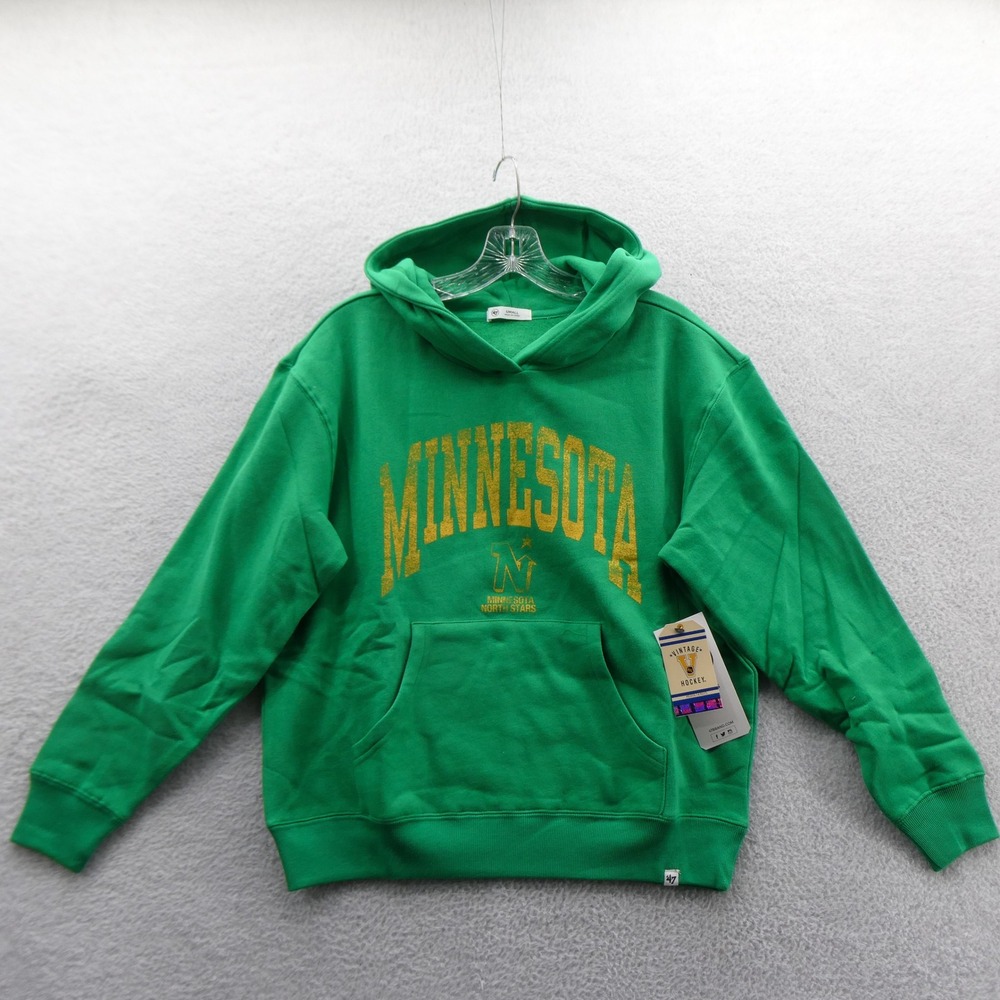 '47 Hoodie Women Small Minnesota North Stars Green Vintage Hockey Pullover